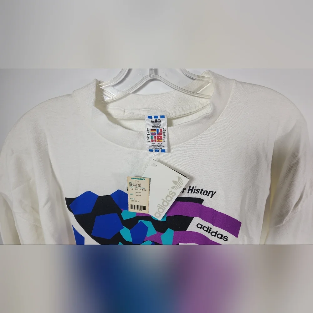 NWT VTG Adidas World Cup USA 94 Making Soccer History Single Stitch T-Shirt XL - Picture 2 of 15